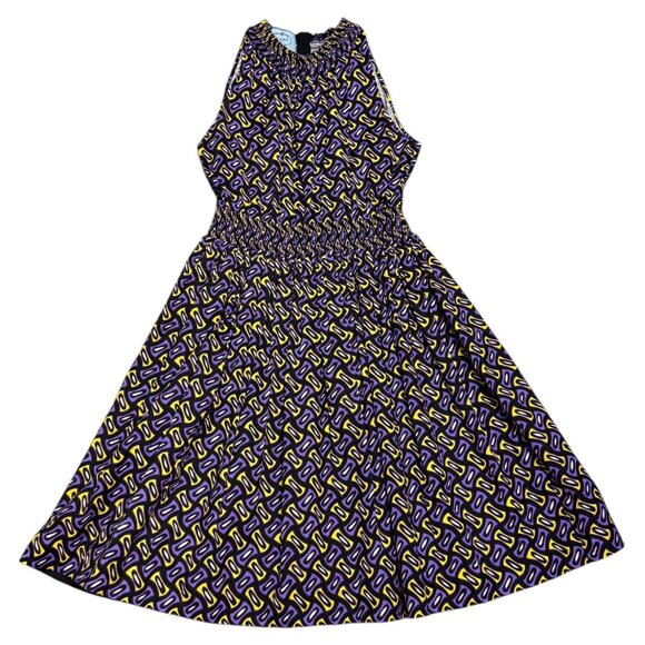 PRADA Stunning Luxury Designer 2014 A-Line Print Cute Mini Dress Size 8 Medium - Picture 2 of 9
